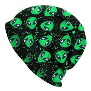 7515 Green Alien Fun Beanie Hat Slouchy Cap Warm Cancer Headwear Stretch